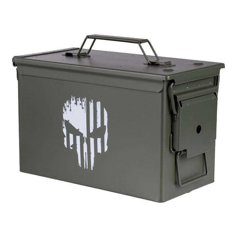 Munitie Kist .50  /   Skull / GROEN / Afmeting ;  27,9cm x 14,3cm x 17,8cm-4184-a